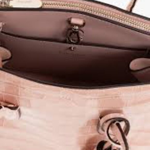 NWT ⭐ K9891 Knott Croc-embossed Leather & Suede Medium Satchel ⭐NWT & DUST BAG - Picture 7 of 17